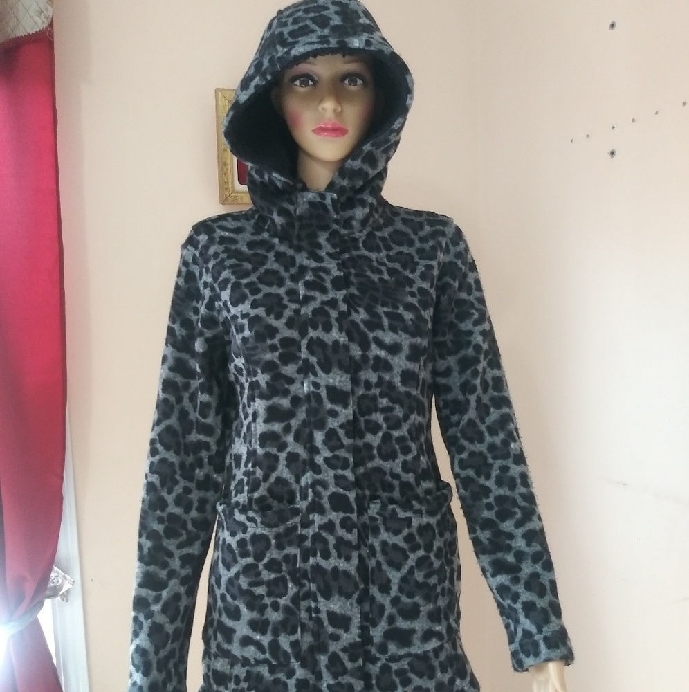 Madden Girl Leopard Print Jacket Hooded